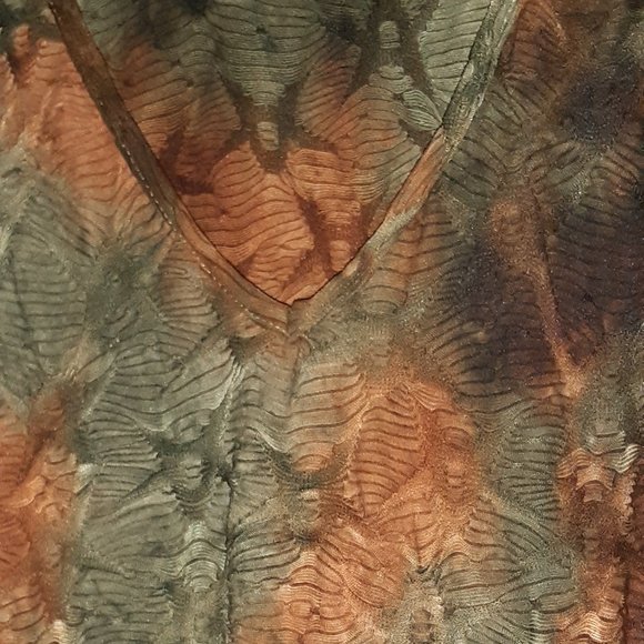 Grunge Tie Dye Hanky Hem Mesh Dress Without Belt - Picture 3 of 5